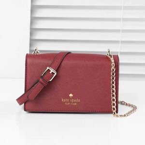 Kate Spade Red Crossbody Bag with Gold Hardware